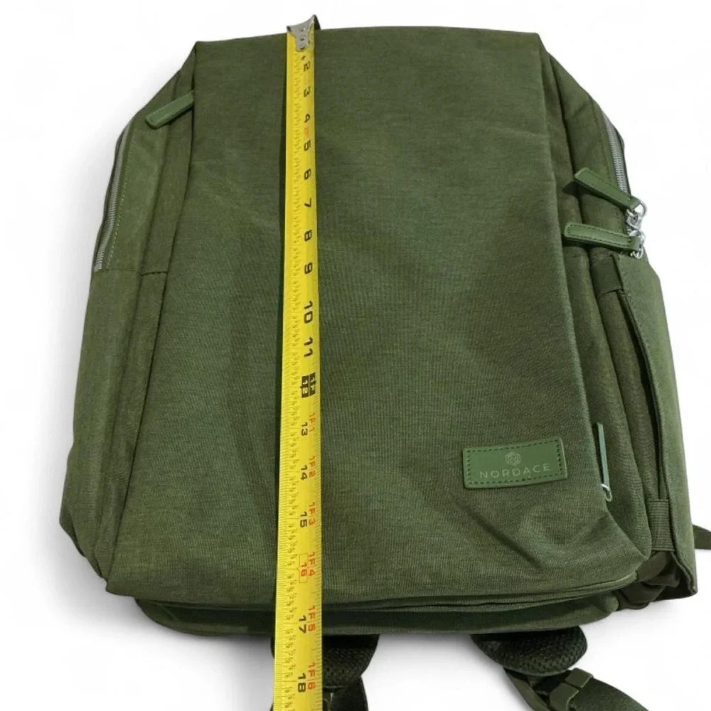 Nordace Siena Smart Backpack Unisex OS Olive Green Excellent USB Laptop Travel